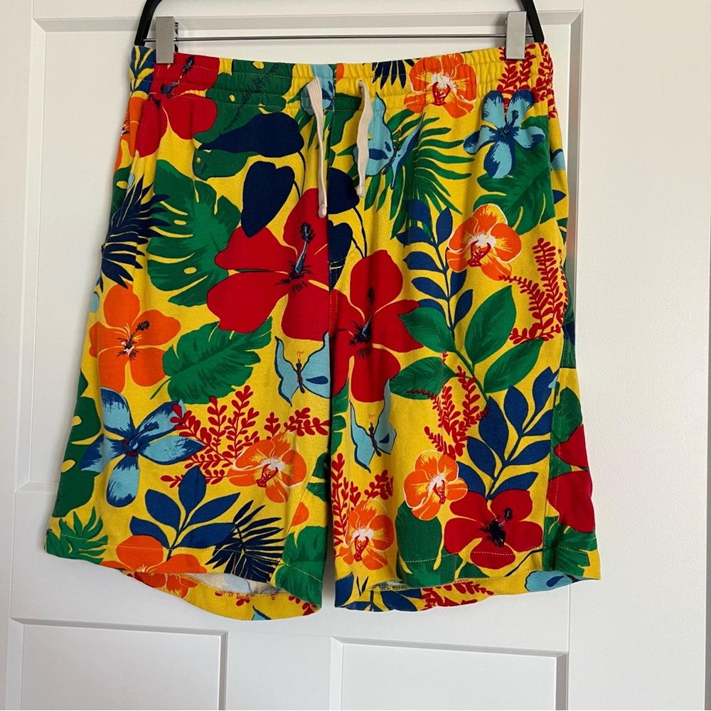 Mens Polo Ralph Lauren Tropical Floral Sweat Shorts | Size Medium